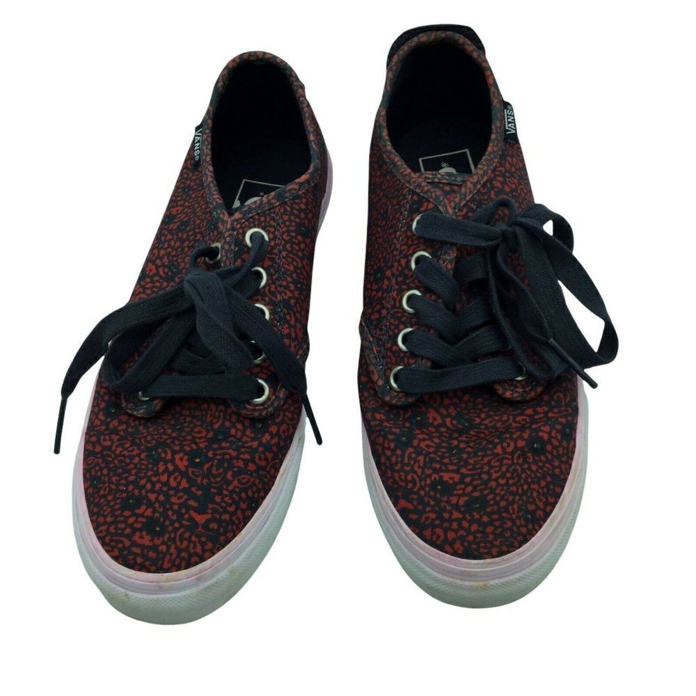 Vans Floral Red Blue Skate Shoes Sneakers off the wall Womens Size 7.5 US